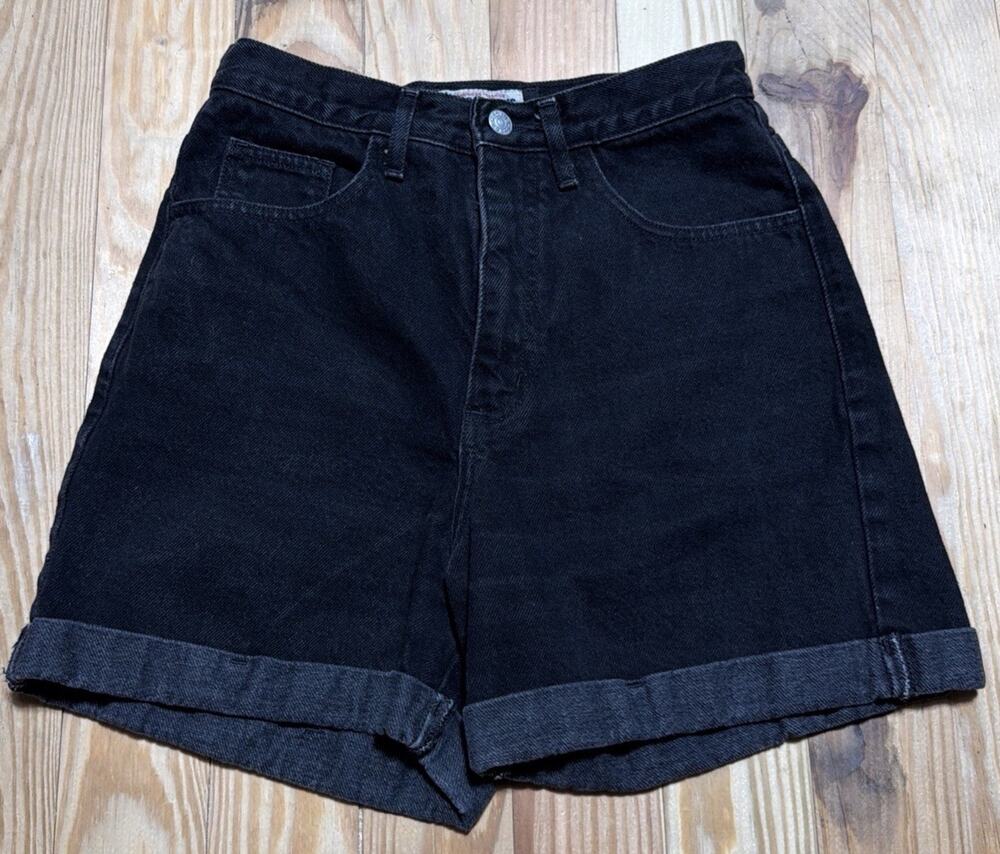 VINTAGE 90s GUESS WOMENS HIGH RISE CUFFED MOM SHORTS SIZE 28